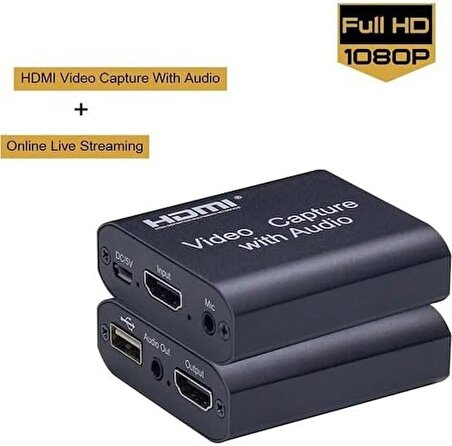 Coverzone Video Yakalama HDMI 1080P 4K 60 fps HDMI Video Capture Kart 3,5 mm Audio