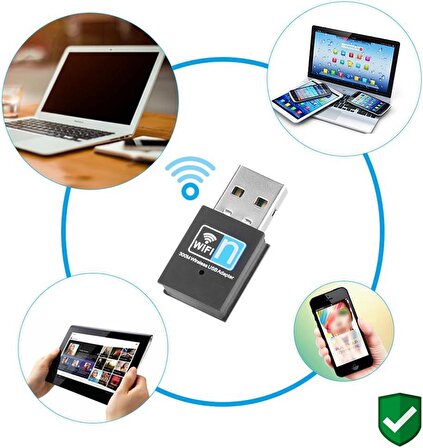 AC - Wifi 5 2.4 GHZ 300 Mbps Mini Usb Wireless Kablosuz Wifi Ap Adaptörü Dongle Wlan Alıcı