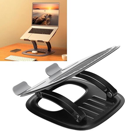 Tüm Modellerle Uyumlu Metal Kolay Ayarlanır Katlanabilir Laptop Tablet Standı Yükseltici Tutucu