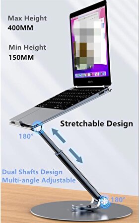 360° Dönerli Metal Ayarlanabilir Katlanır Laptop Tablet Standı Yükseltici Notebook MacBook Tutucu