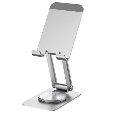 360° Dönerli Masaüstü Telefon Tablet Tutucu Alüminyum Paslanmaz Çelik Katlanabilir Standı
