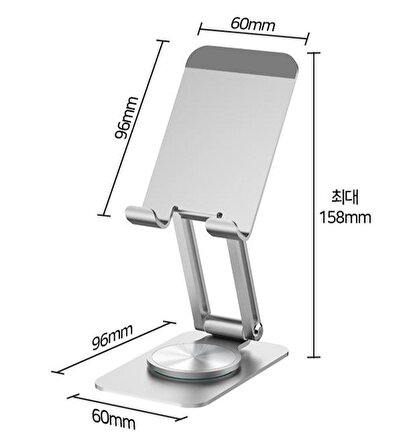 360° Dönerli Masaüstü Telefon Tablet Tutucu Alüminyum Paslanmaz Çelik Katlanabilir Standı