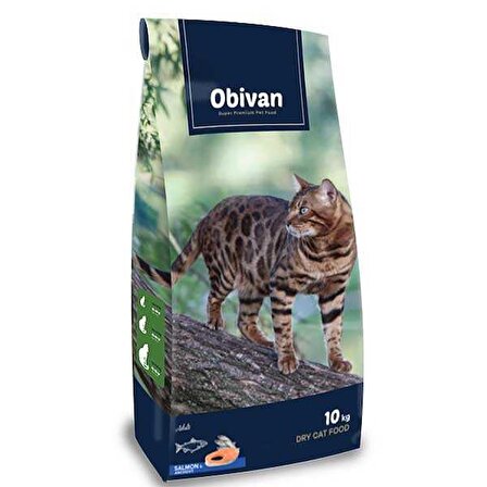 Obivan Somonlu ve Hamsili Kedi Maması 10 KG