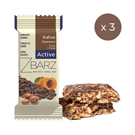 Zbarz Active Espresso Tahıl Bar 35 g 3'lü Paket