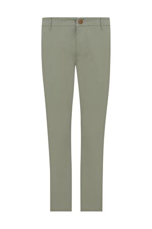 Yeşil Regular Fit Kanvas Pantolon | 46