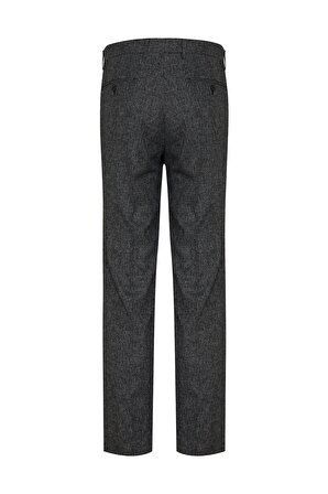 Siyah Desenli Regular Fit Kumaş Pantolon | 48