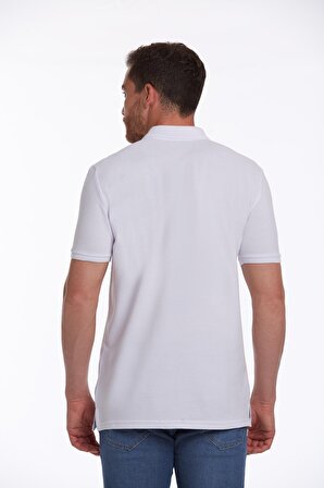 Beyaz Regular Fit %100 Pamuk Polo Yaka Tişört | XL