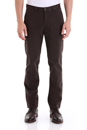 Kahverengi Regular Fit Düz Yandan Cepli Basic Kanvas Pantolon | 44