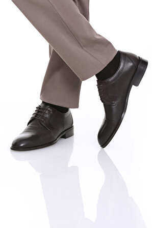 Kahverengi Klasik Bağcıklı Deri Ayakkabı | 40