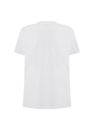 Luokk Yuvarlak Yaka  Rahat Kalıp Düz Beyaz Kadın Büyük Beden T-Shirt MURPHY