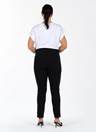 Luokk Yüksek Bel Rahat Siyah Kadın Pantolon EMERY