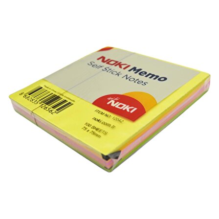 Noki Memo Stick Notes 75x75 mm Küp Neon Yapışkanlı Not Kağıdı 100 Yaprak 12042