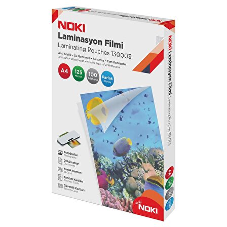 Noki A4 Laminasyon Filmi 125 Mikron 100'lü Paket 130003