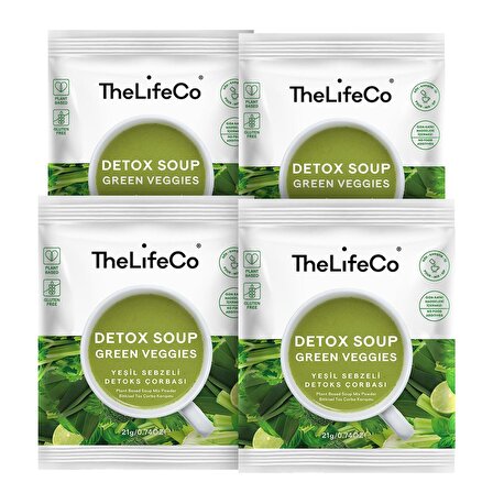 TheLifeCo Detox Soup - Hazır Sebzeli Detoks Çorbası Karışımı (Düşük Kalorili, Glutensiz, vegan) x 4 