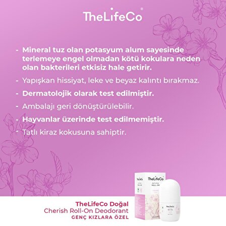 TheLifeCo Doğal Roll-on Deodorant Cherish 60ml + White Cedar 60ml + White Flowers 60ml