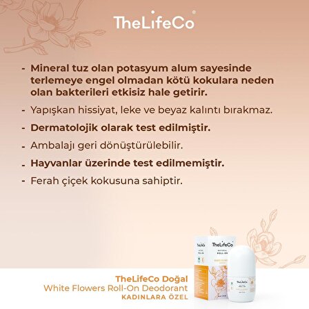 TheLifeCo  Doğal Roll-on Deodorant White Flowers(Woman) 60ml x2