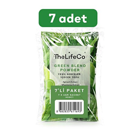 TheLifeCo Organik Yeşil Sebzeler İçecek Tozu Şase 6gr x 7ad