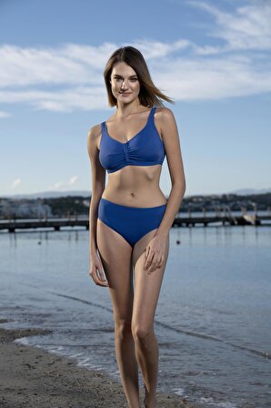 Estiva Luplu Toparlayıcı Yüksek Bel Bikini Takımı - Mavi