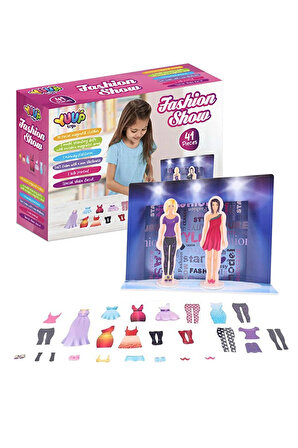Manken Giydirme Seti 35 Farklı Manyetik Giysi Parçası Sahne Platformlu Kız Çocuk Evcilik Oyuncakları