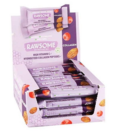 Rawsome Hidrolize Kollajenli Kuruyemiş ve Meyve Bar 30 Gr. 20 Adet (1 Kutu)