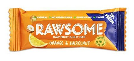 Rawsome Portakal ve Fındıklı Protein Bar 40 Gr. 16 Adet (1 Kutu)