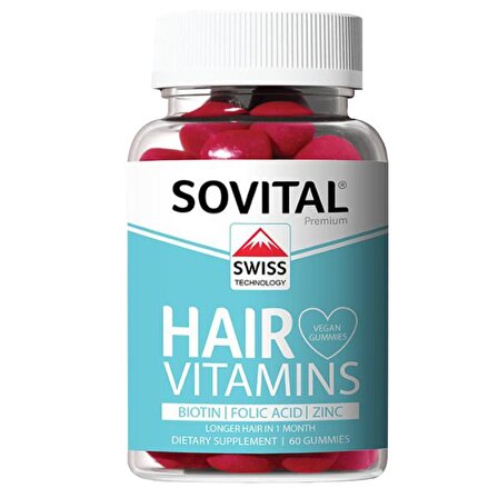  Sovital Hair Vegan Gummy Saç Vitamini 60 Adet