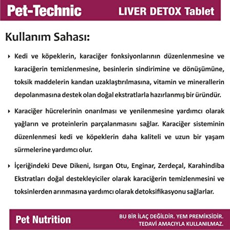Pet Technic Yavru-Yetişkin Karaciğer Destekleyici E Vitamini Tablet 75 Tablet