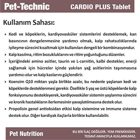 Pet Technic Yavru-Yetişkin Kardiyo Sistem Destekleyici Tablet 75 Tablet