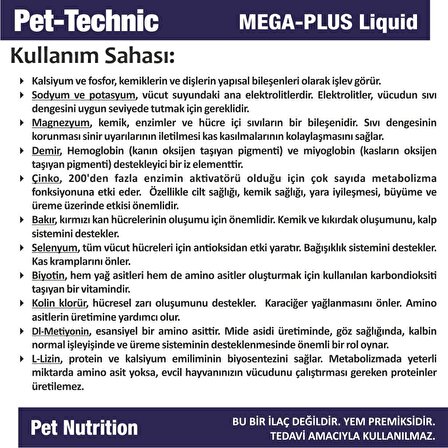 Pet Technic Mega Plus Likit Kas Kemik Sistemi Güçlendirici