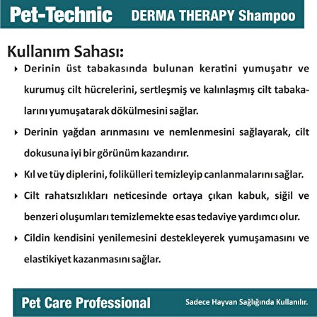 Pet Technic Derma Therapy Şampuan Köpekler İçin Şampuan