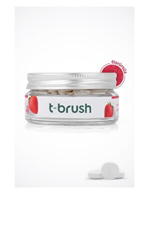 T-Brush Çilek Aromalı Flörürsüz Diş Macunu Tableti