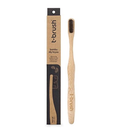 T-Brush Yetişkin Bambu Diş Fırçası Koyu Gri
