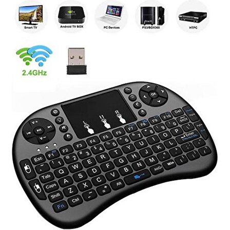 Smart Tv Box Ps3 Uyumlu Kablosuz Pilli Touchpadli Mini Klavye