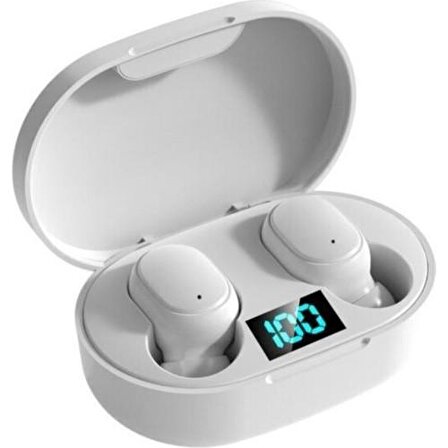 Torima E6S Şarj Göstergeli Kablosuz Bluetooth Kulaklık Beyaz Vrs. 5.1