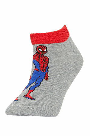 Erkek Çocuk Marvel Spiderman Pamuklu 3'lü Patik Çorap