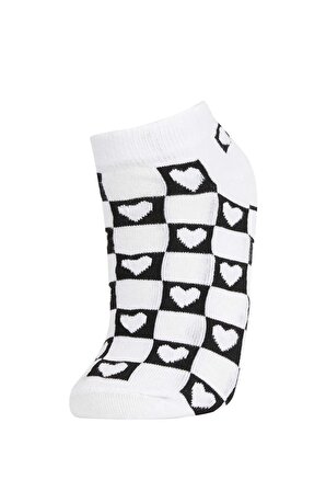 Kadın 3'lü Pamuklu Patik Çorap W8968AZNSKR1