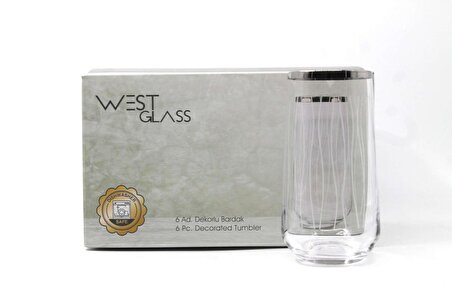 WestGlass W42015LP Allegra Line Desen Platin Kaplama Su Bardağı