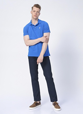 Routefield Düz Mavi Erkek Polo T-Shirt ROUTEFIELD PATRIOT MAVİ POLO TEE