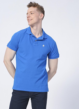 Routefield Düz Mavi Erkek Polo T-Shirt ROUTEFIELD PATRIOT MAVİ POLO TEE