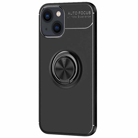 Microsonic Apple iPhone 13 Kılıf Kickstand Ring Holder Siyah