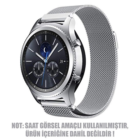 Microsonic Huawei Watch GT 3 Pro 46mm Titanyum Milanese Loop Kordon Gümüş