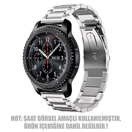 Microsonic Huawei Watch GT 3 Pro 46mm Titanyum Metal Stainless Steel Kordon Gümüş