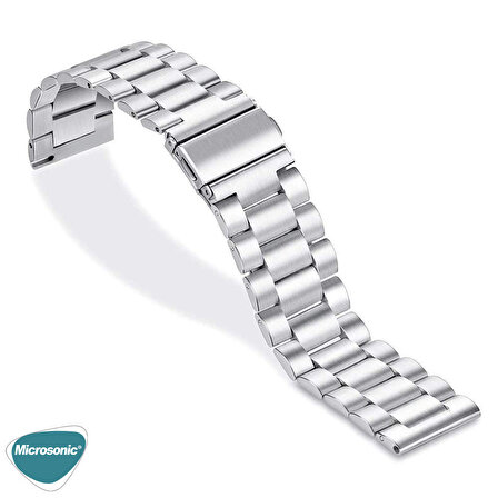 Microsonic Huawei Watch GT 3 Pro 46mm Titanyum Metal Stainless Steel Kordon Gümüş