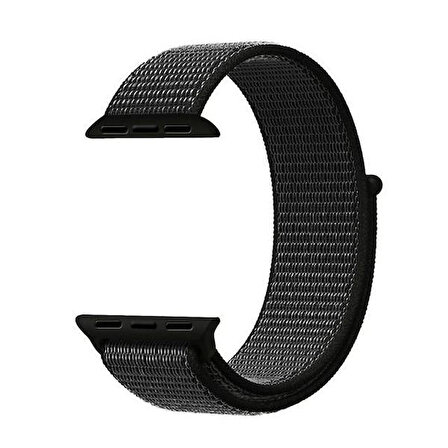 Microsonic Apple Watch Series 8 45mm Hasırlı Kordon Woven Sport Loop Siyah