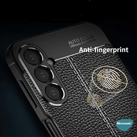 Microsonic Samsung Galaxy A54 Kılıf Deri Dokulu Silikon Siyah