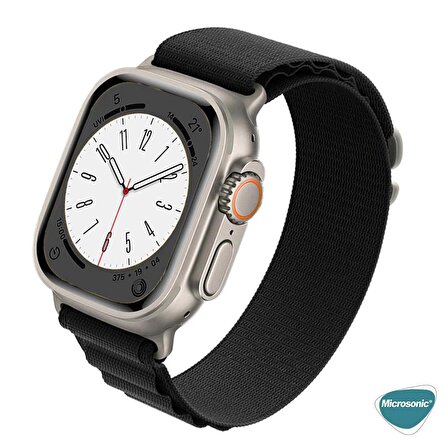 Microsonic Apple Watch Series 9 45mm Kordon Alpine Loop Siyah