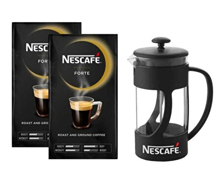 Nescafe Forte Filtre Kahve 500 Gr x 2 Adet + French Press