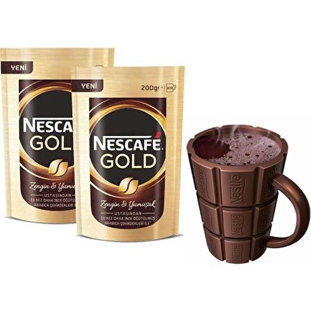 Nescafe Gold - 200 gr Paket x 2 Adet + Nestle Kupa Bardak Hediyeli