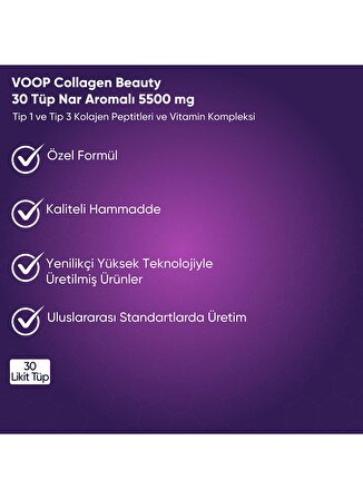 Voop Collagen Beauty 5500 mg Nar Aromalı 30 Shot x 40 ml