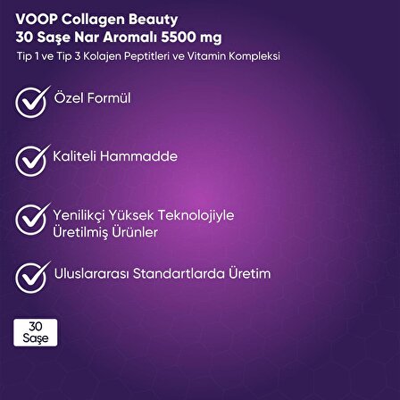 Voop Collagen Beauty 5500 mg Nar Aromalı 30 Saşe x 40 ml